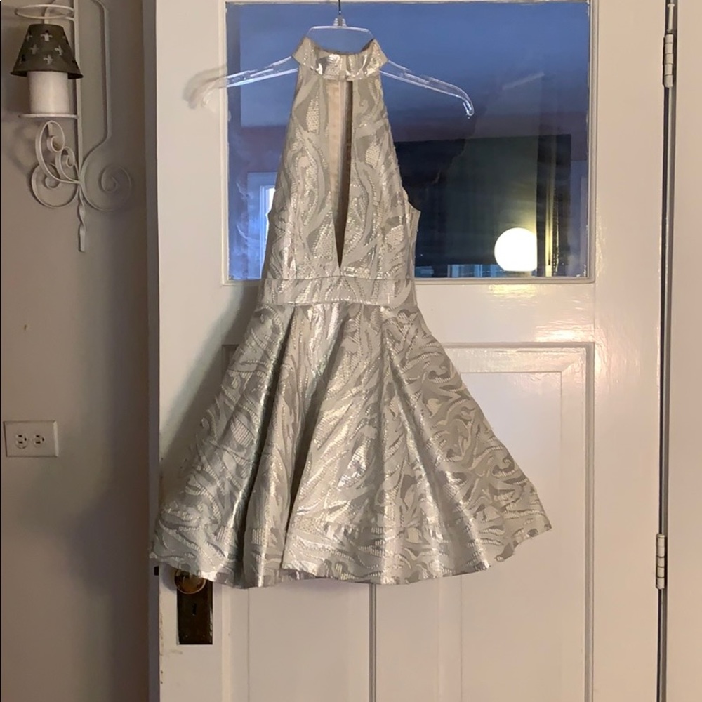 Bebe cocktail formal sexy deep cut out dress
